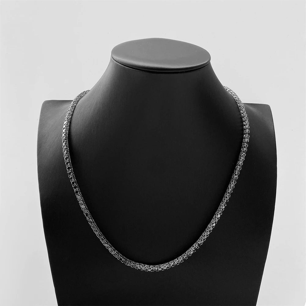 Lustré VVS Black Moissanite Tennis Chain 14k GOLD (ALL SIZES)