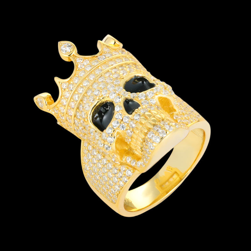 Lustré Moissanite Crown Skull Ring