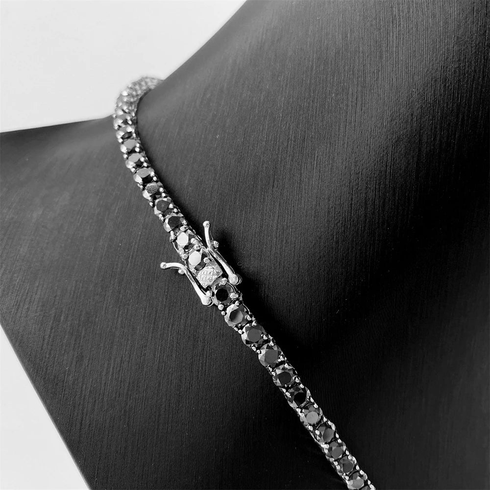 Lustré VVS Black Moissanite Tennis Chain 14k GOLD (ALL SIZES)