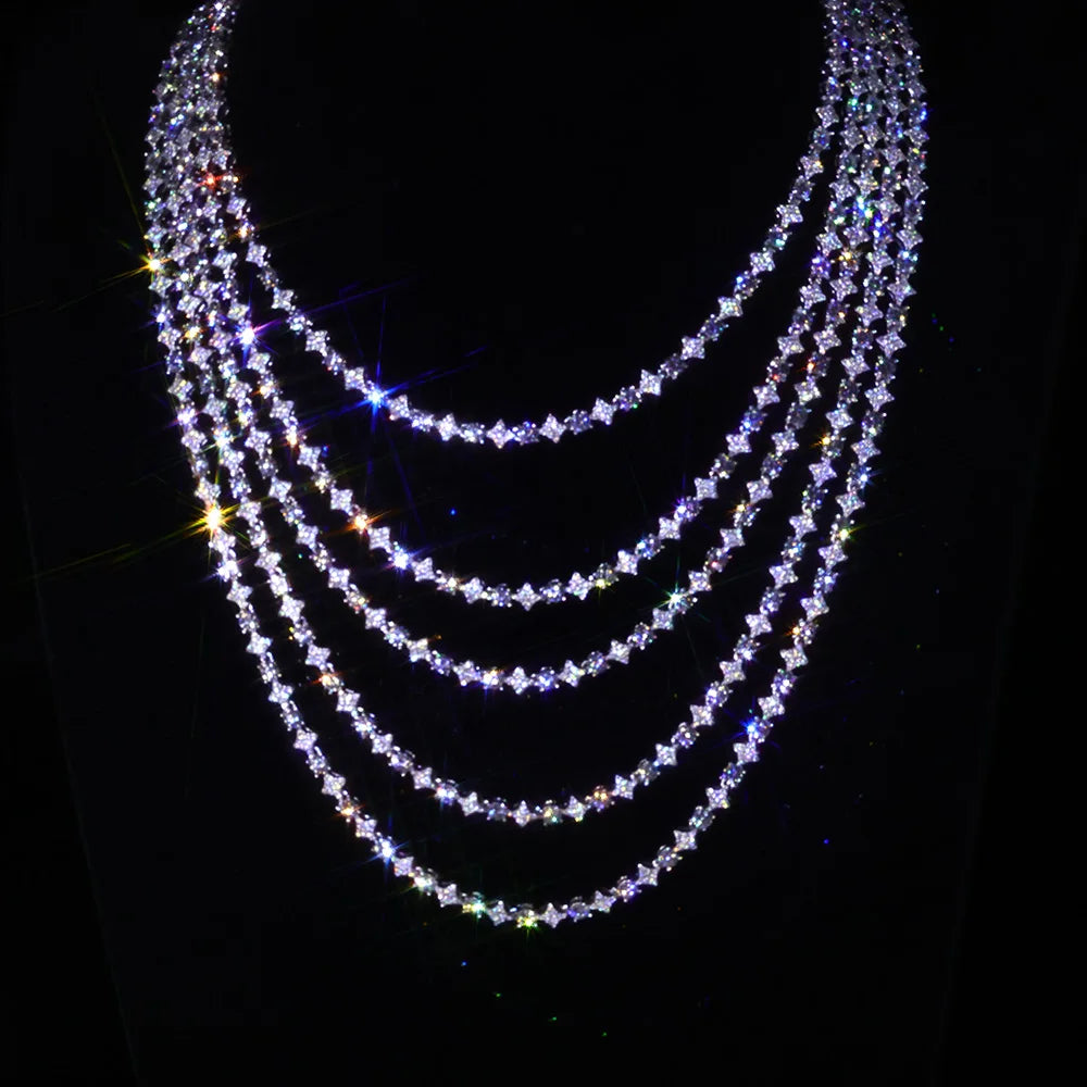 Lustré Moissanite Star Tennis Chain 14K Gold