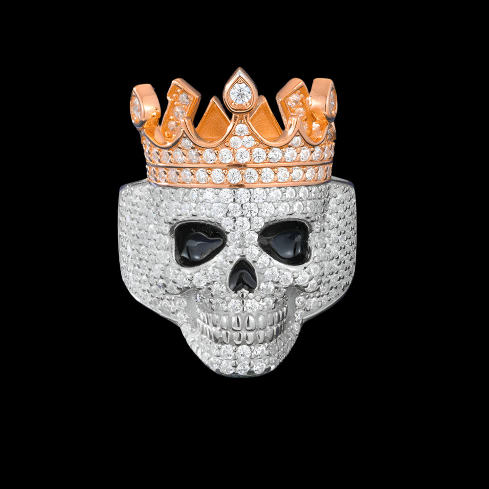Lustré Moissanite Crown Skull Ring