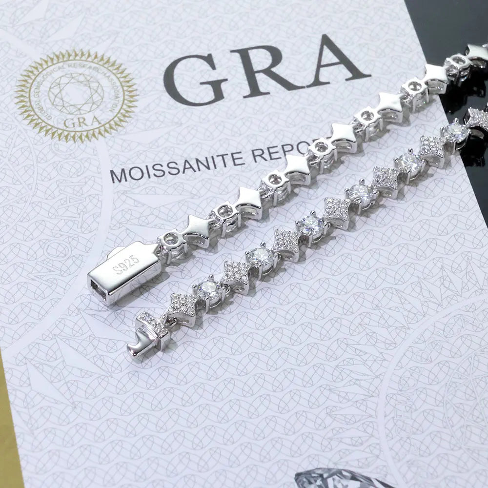 Lustré Moissanite Star Tennis Chain 14K Gold