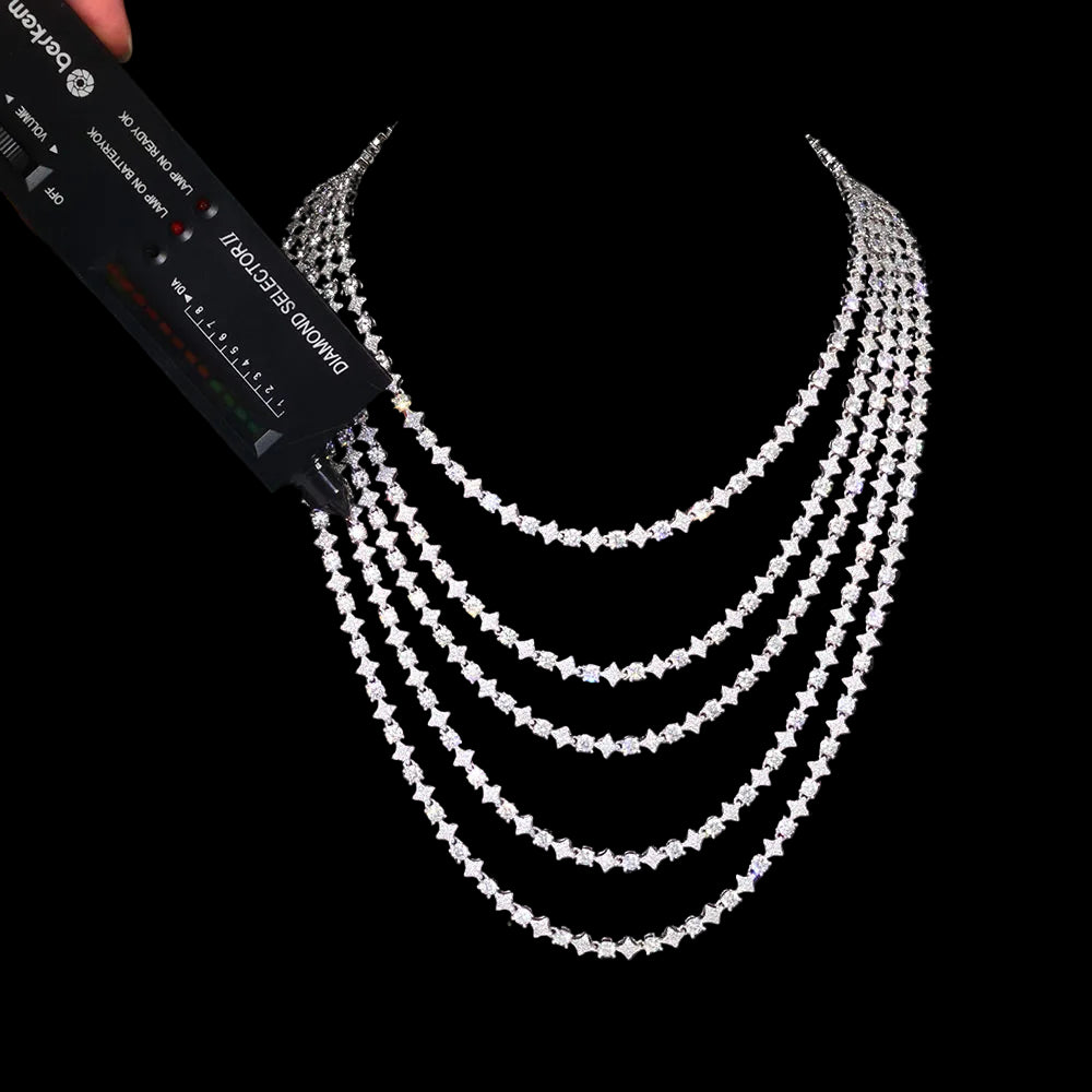 Lustré Moissanite Star Tennis Chain 14K Gold