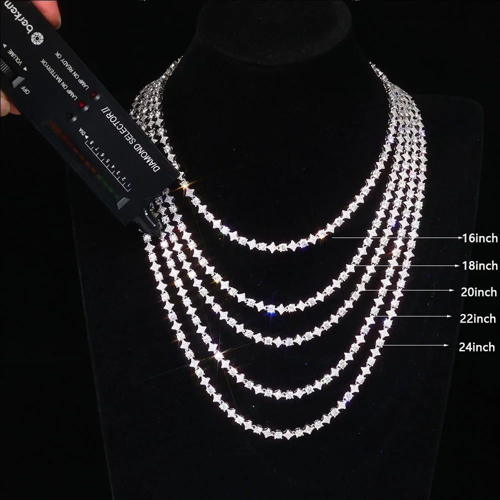 Lustré Moissanite Star Tennis Chain 14K Gold