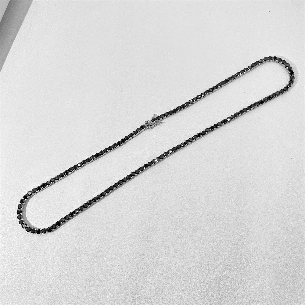 Lustré VVS Black Moissanite Tennis Chain 14k GOLD (ALL SIZES)