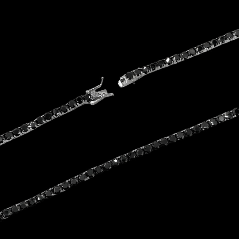 Lustré VVS Black Moissanite Tennis Chain 14k GOLD (ALL SIZES)