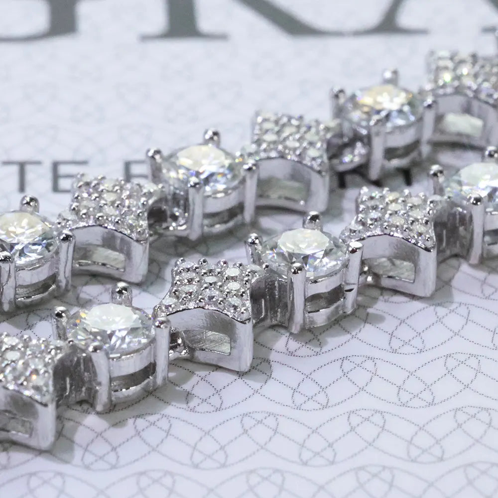 Lustré Moissanite Star Tennis Chain 14K Gold