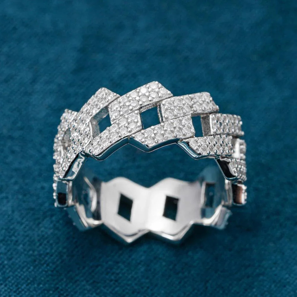 Lustré Moissanite Cuban Link Ring