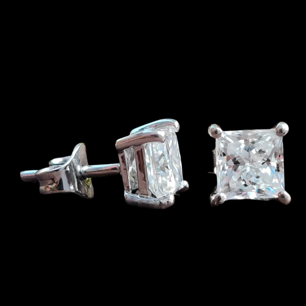 Lustré Squared Cut Moissanite Earrings 14k GOLD