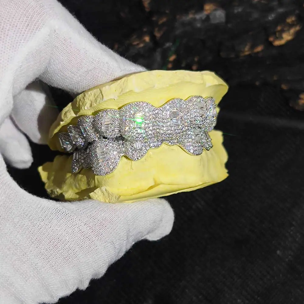 Lustré Moissanite VVS Diamond Rectangle Grillz