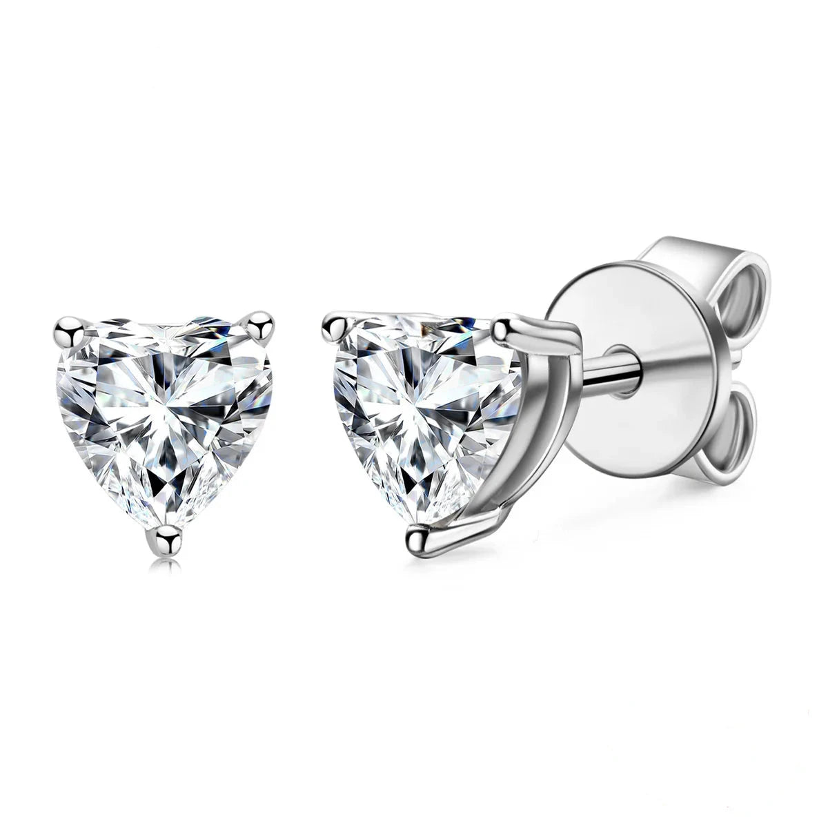 Lustré Moissanite Heart Moissanite Earrings 14k Gold