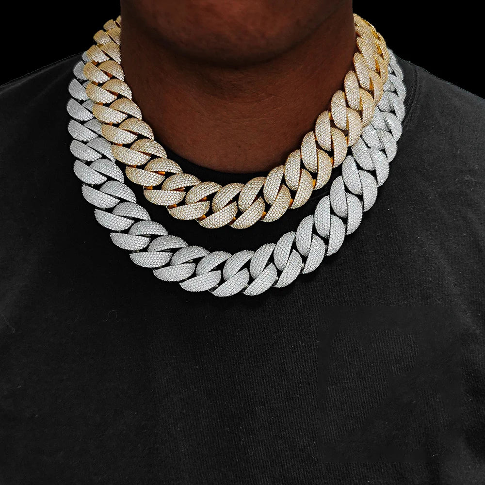 Lustré Solid 22MM Moissanite Cuban Link Chain/Bracelet