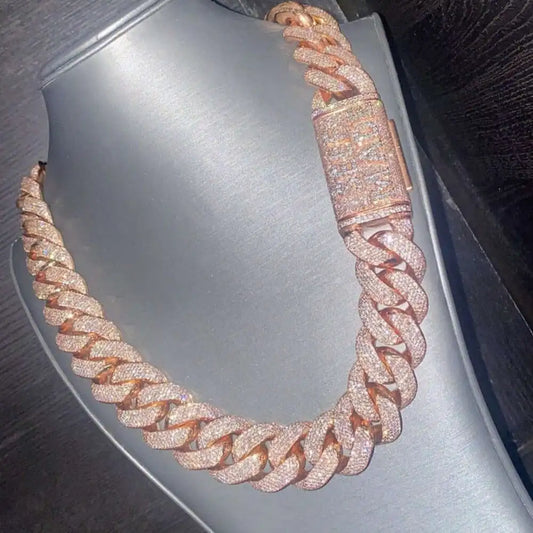 Lustré Moissanite Cuban Link Chain 14k Rose Gold (ALL SIZES)