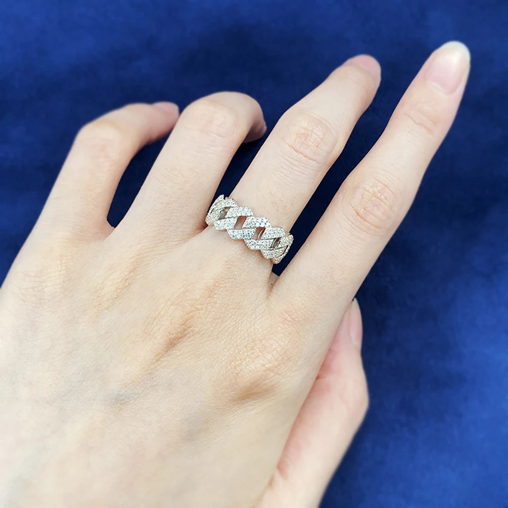 Lustré Moissanite Cuban Link Ring